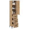 vidaXL Hoge kast Artisan Eiken 69,5 x 34 x 180 cm Bewerkt hout