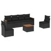 vidaXL 7-delige Loungeset met kussens poly rattan zwart