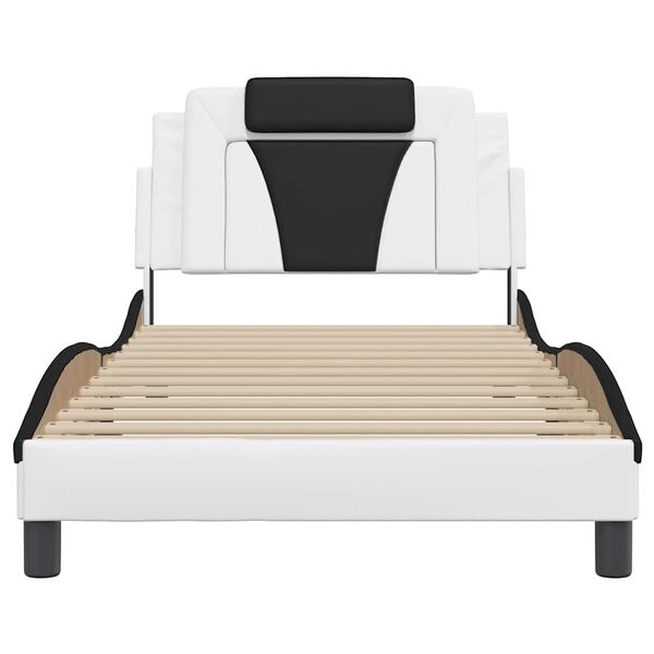 vidaXL Bedframe "Viana" zonder matras kunstleer zwart en wit 100x200 cm