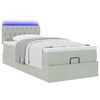 vidaXL Ottoman bed met matras en LED's 90x190cm fluweel lichtgrijs