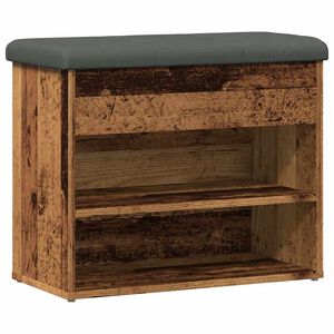 vidaXL Schoenenbank 62x32x50 cm bewerkt hout oud houtkleurig