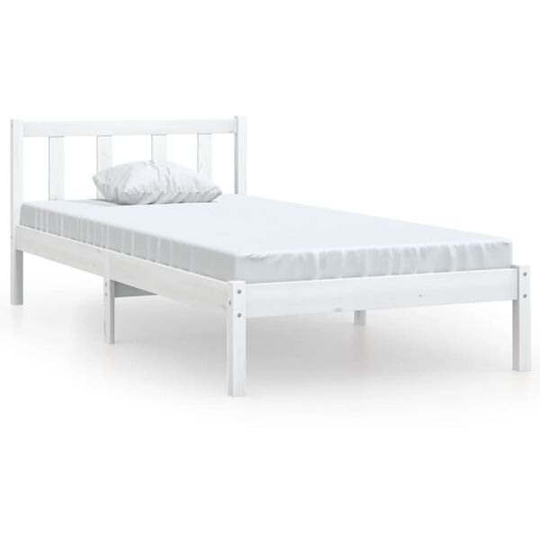 vidaXL Bedframe massief grenenhout wit 90x190 cm