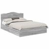 vidaXL Opslag bed met lade Grijs Sonoma 160 x 200 cm Bewerkt hout
