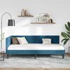 vidaXL Hoekbedframe met hoofdeinde Blauw 90 cm x 200 cm Fluweel