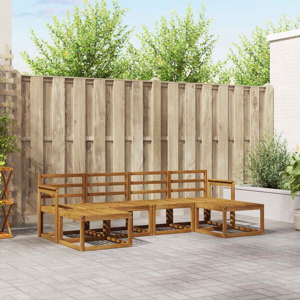 vidaXL Buiten bankenset 6 pcs Naturel Massief Acaciahout