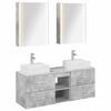 vidaXL Badkamermeubelset 5 pcs Betongrijs Bewerkt hout en glas