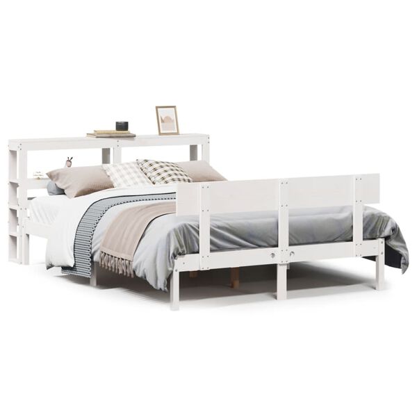 vidaXL Bedframe zonder matras massief grenenhout wit 120x200 cm