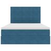 vidaXL Opbergbed met LED met matras Donkerblauw 140 x 200 cm Fluweel