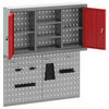 vidaXL Gereedschapskast en Pegboard Set 3 pcs Rood 100 x 20 x 115 cm