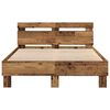 vidaXL Bedframe met hoofdeinde Oud hout 135 x 190 cm Bewerkt hout