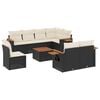 vidaXL 9-delige Loungeset met kussens poly rattan zwart