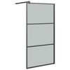 vidaXL Inloopdouchewand 100x195 cm donker ESG-glas zwart