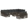 vidaXL Tuinbankenset 13 pcs Grijs en Donkergrijs poly rattan