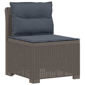 vidaXL E&eacute;npersoons Tuinbank met Kussens Rattan Look PP Lichtgrijs