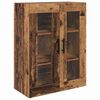 vidaXL Hoge kast met lade 2 pcs Oud Hout Geengineerd Hout en Glas