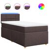 vidaXL Boxspring met matras stof donkerbruin 90x190 cm