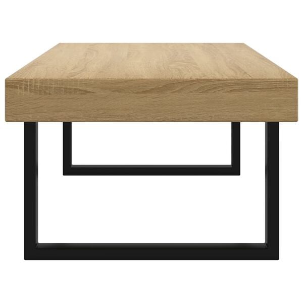 vidaXL Salontafel 120x60x40 cm MDF en ijzer lichtbruin en zwart