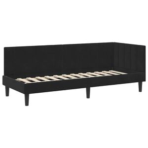 vidaXL Hoekbedframe met hoofdeinde Zwart 80 cm x 200 cm Fluweel