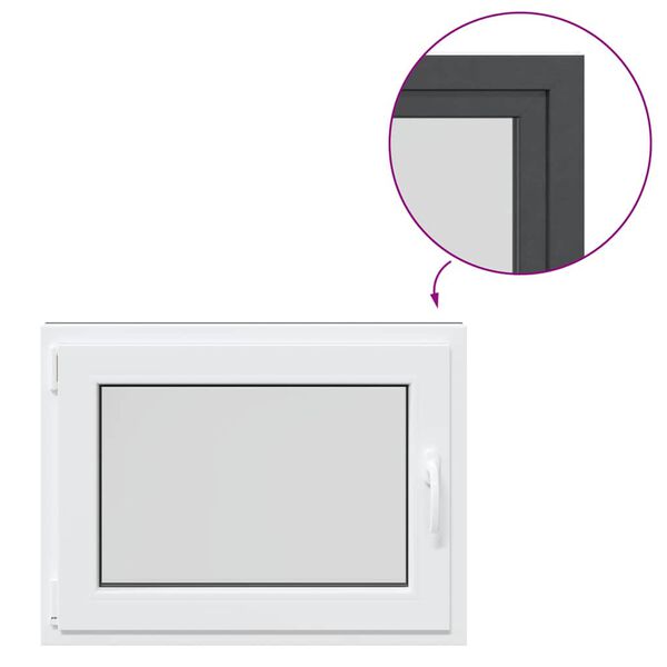 vidaXL Kelderraam "RISOR" 80x60 cm draai-kiep DIN links antraciet