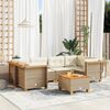 vidaXL 7-delige Loungeset met kussens poly rattan beige