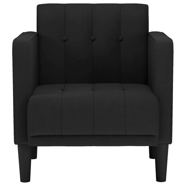 vidaXL Fauteuil met armleuningen Zwart 53 cm Stof
