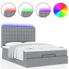 vidaXL Ottoman bed met matras en LED's 140x200cm stof lichtgrijs