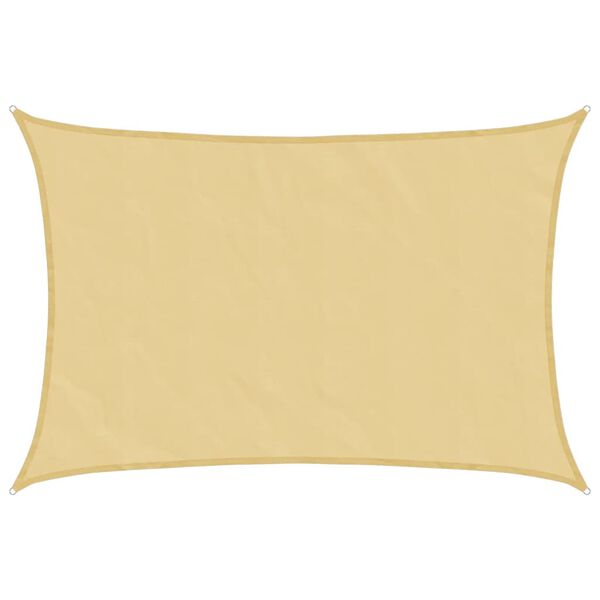 vidaXL Zonnezeil 4x3 m 100% polyester oxford zandkleurig