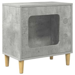 vidaXL Kattenhuis Beton 51 x 30 x 52 cm Bewerkt hout