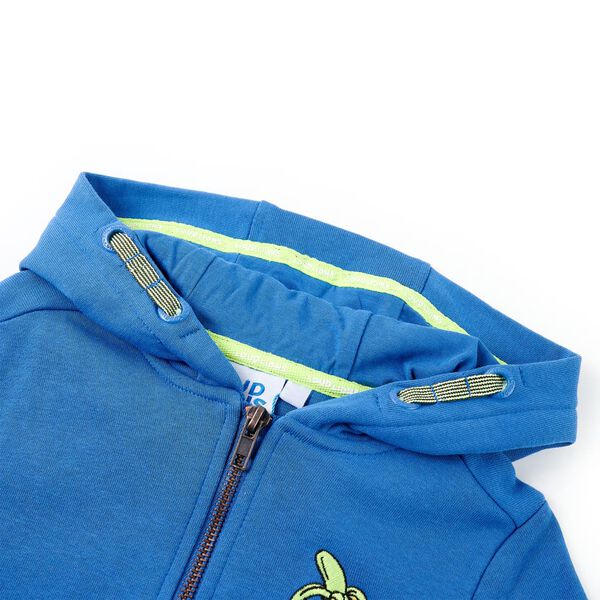 Kindervest met capuchon en rits 104 blauw