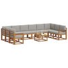 vidaXL Buiten bankenset met kussen 11 pcs Natuurlijk en Lichtgrijs