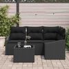 vidaXL Bankstel met kussen met opslag 5 pcs Zwart poly rattan