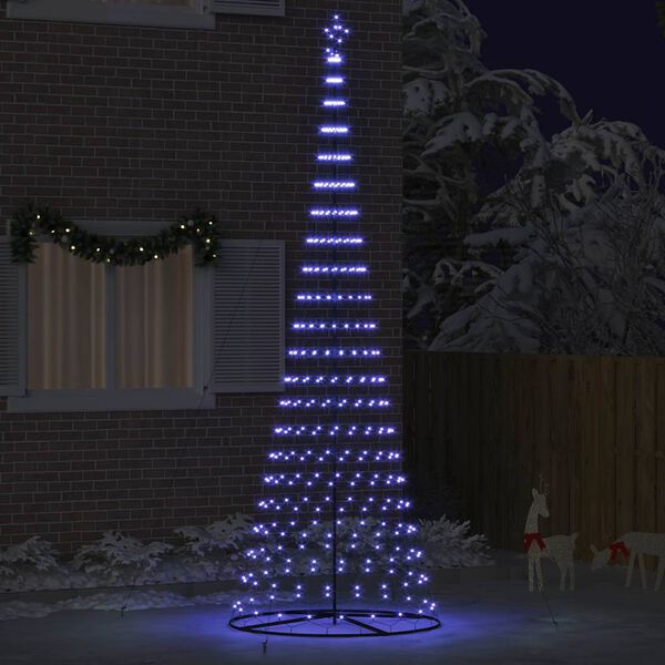 vidaXL LED Kerstboom met 455 LED met standaard Blauw 184.5 cm Metaal