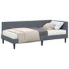 vidaXL Hoekbedframe met Matras 2 st Donkergrijs 100 x 200 cm Fluweel