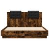 vidaXL Bedframe met hoofdeinde bewerkt hout gerookt eiken 120x190 cm