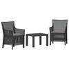 vidaXL Loungeset 3 st Antracietkleurig PP