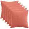 vidaXL Kussensloop 6 pcs HEERLEN Rood-oranje 30 x 30 cm corduroy