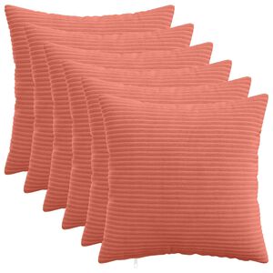 vidaXL Kussensloop 6 pcs HEERLEN Rood-oranje 30 x 30 cm corduroy