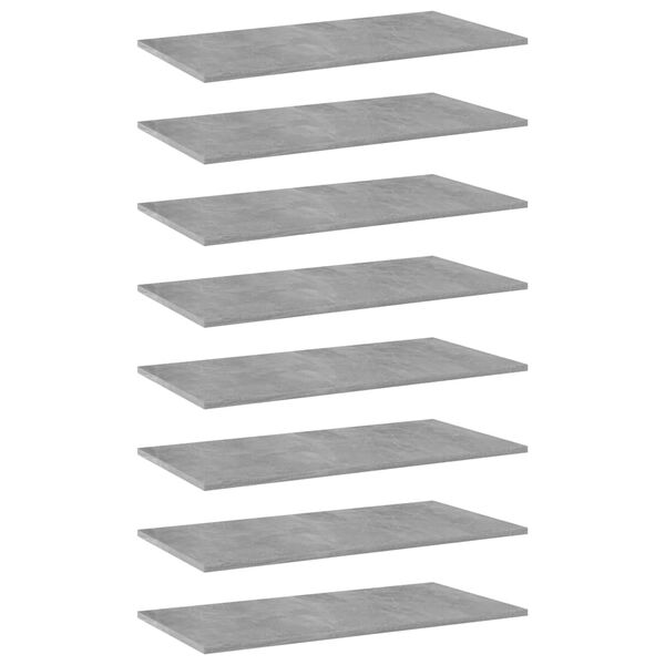 vidaXL Wandschappen 8 st 80x40x1,5 cm spaanplaat betongrijs