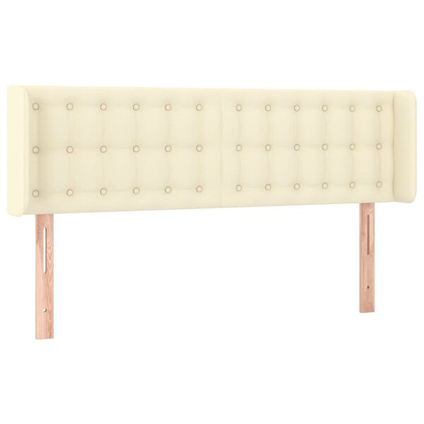 vidaXL Hoofdbord met randen 147x16x78/88 cm kunstleer cr&egrave;mekleurig