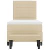 vidaXL Boxspringbed met matras met hoofdeinde Cr&egrave;me 100 x 200 cm Stof