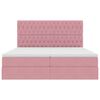 vidaXL Bed met LED-striplichten met opslag Roze 200 x 200 cm Fluweel