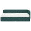 vidaXL Hoekbedframe met matras Donkergroen 90 x 190 cm Stof