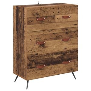 vidaXL Ladekast met lade Oudhout 69,5 x 34 x 90 cm Geconstrueerd hout