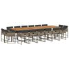 vidaXL 17-delige Tuinset met kussens poly rattan grijs