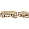 vidaXL Buiten bankenset met kussen 8 pcs Natuurlijk en Beige