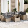 vidaXL 8-delige Loungeset met kussens poly rattan beige