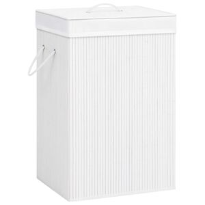 vidaXL Wasmand met 2 vakken 72 L bamboe wit