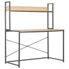 vidaXL Computerbureau 120x60x138 cm zwart en eikenkleurig