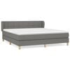 vidaXL Boxspring met matras stof donkergrijs 180x200 cm