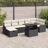 vidaXL Tuin Sofa Set met kussen met opslag 8 pcs Zwart Poly riet